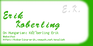 erik koberling business card